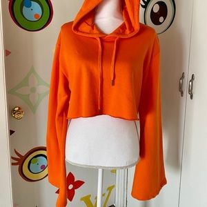 Forever 21 Orange Cropped Hoodie
